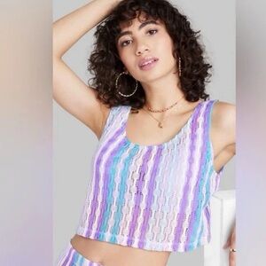 Wild Fable Purple and Blue Knit Tank Top